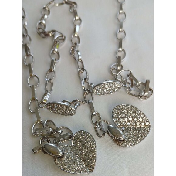 Set of Sterling Silver Cubic Zirconia Necklace \ Bracelet - Both marked 925 - Picture 1 of 15